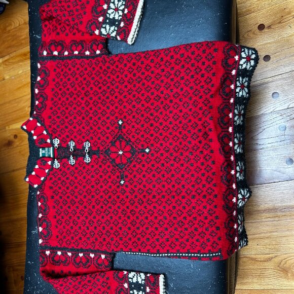 Dale Of Norway Haukeli Pullover Sweater Faire Isle Nordic 100% Wool Red Small - Picture 7 of 15